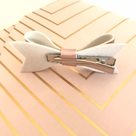 NWT Rose Gold Hair Bow Set Clips and Headbands - Picture 4 of 4